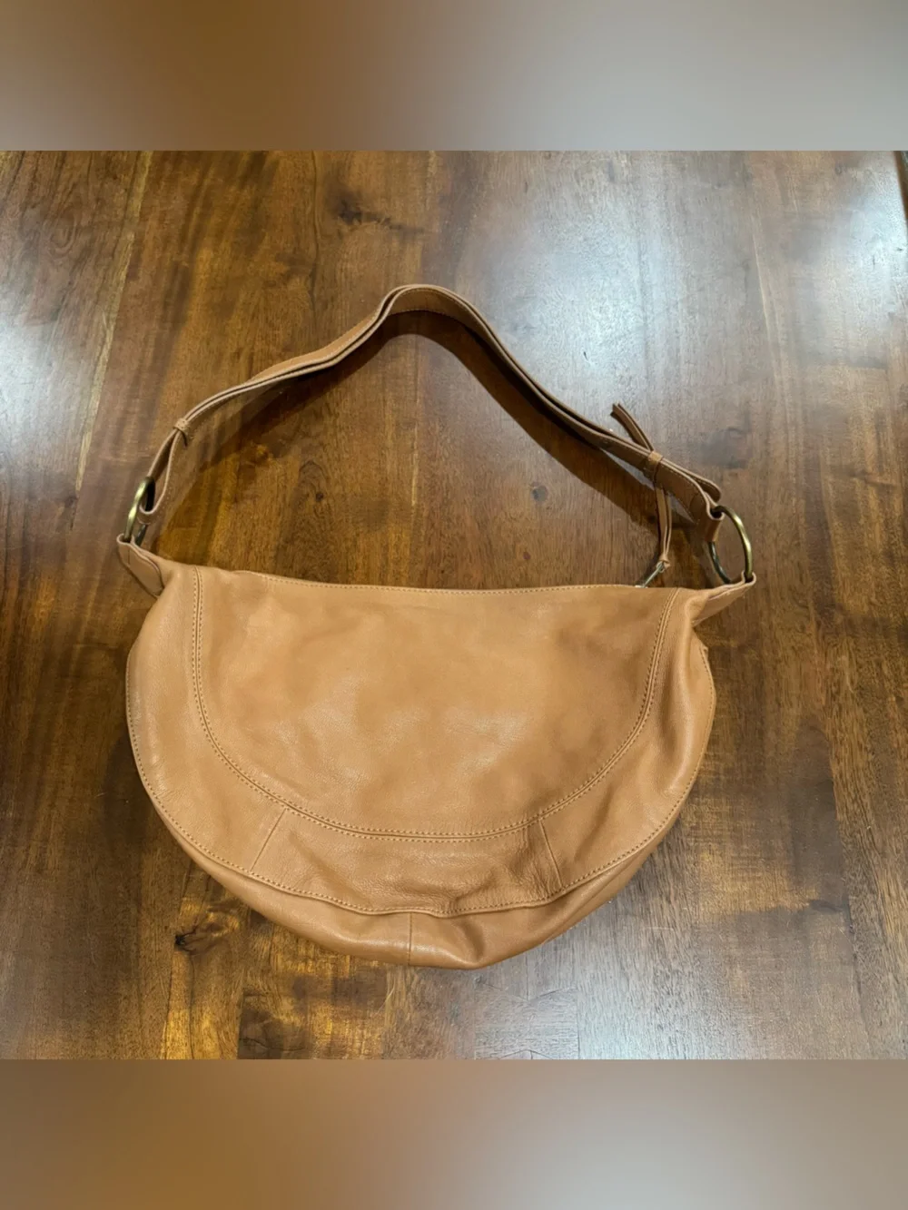 Anthropologie Crescent Woven Leather Shoulder Bag
